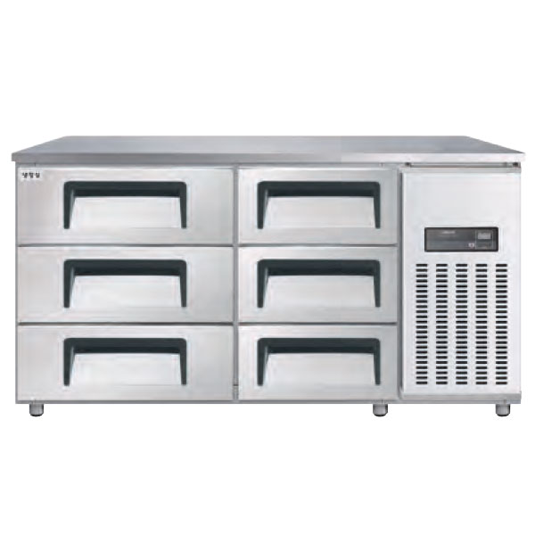 그랜드우성 간냉식 높은서랍식테이블냉장고(폭700) 5자 1500 올스텐 디지털 GWFM-150HDT