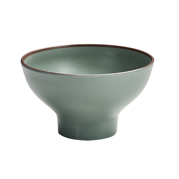 궁 그린 굽 대접 14cm