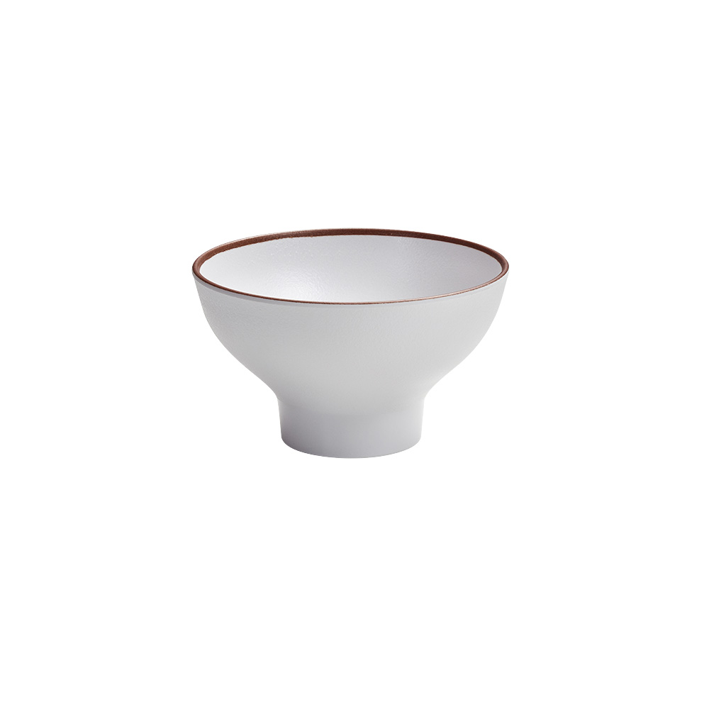 궁 화이트 굽 대접 14cm