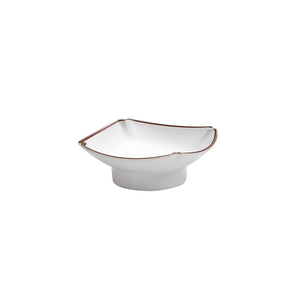 궁 화이트 굽 사각찬기 13.9cm