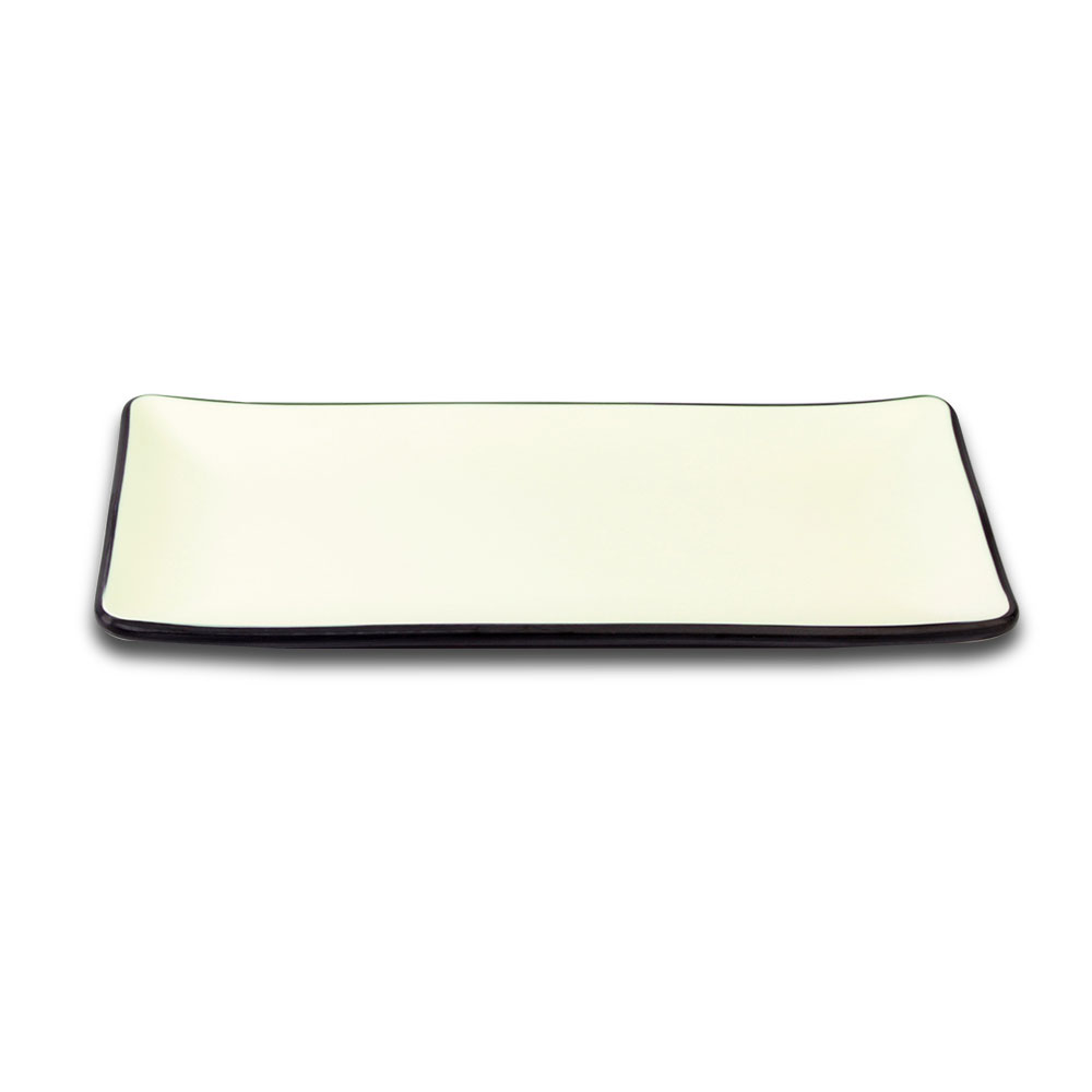 이더멜라민 메탈 이중밀크 직사각접시 14인치