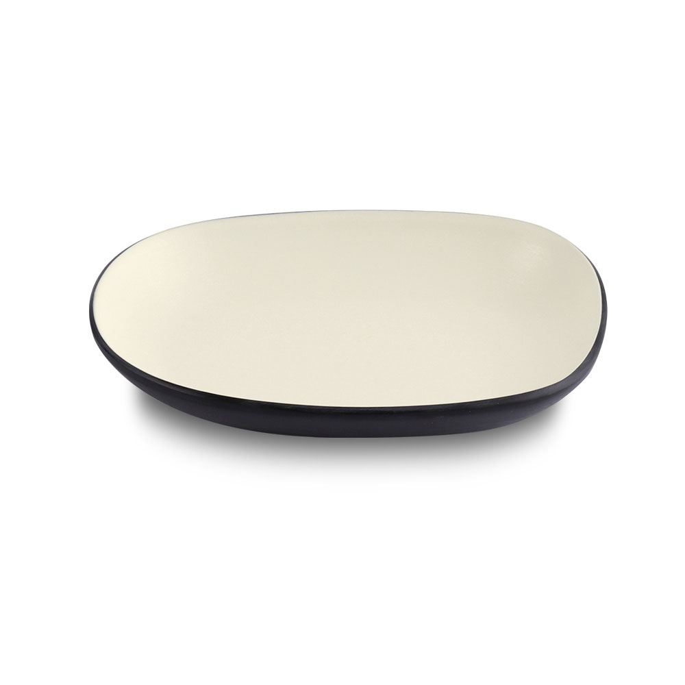 이더멜라민 메탈 이중밀크 직삼각접시 6인치