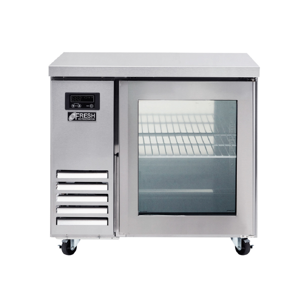 프레쉬 테이블냉장고 900 글라스도어 간냉식 올스텐 디지털 FT-900RG
